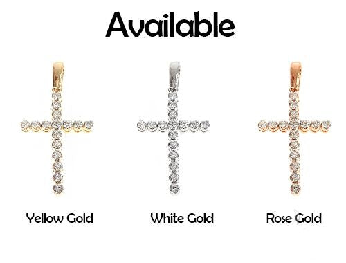 14K Gold Diamond Cross