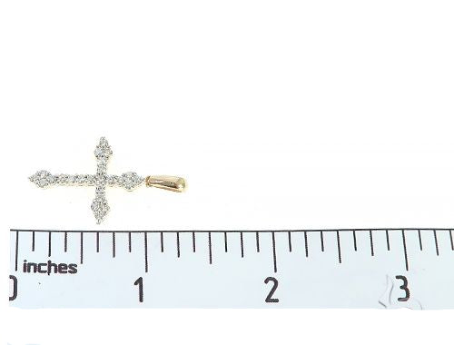 14K Yellow Gold Diamond Cross
