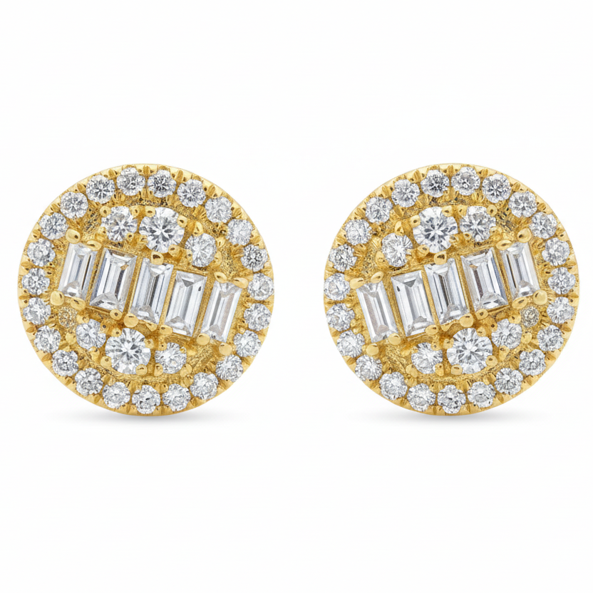18K Gold Diamond Earrings