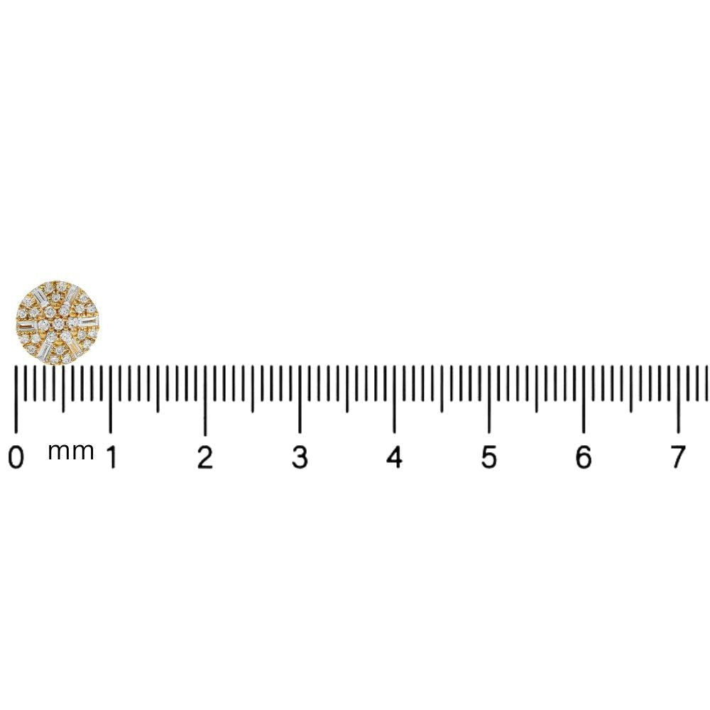 18K Gold Round Diamond Earrings