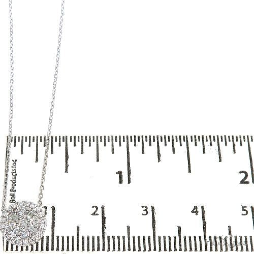 18K Gold Round Diamond Necklace With Adjustable Chain 67310