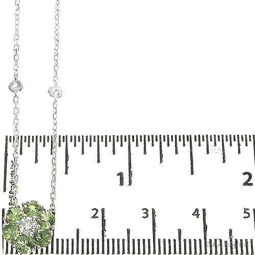 Green Sapphire Diamond Flower Necklace 67232