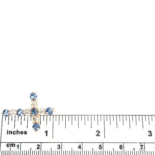Ocean Blue Sapphire Diamond Cross