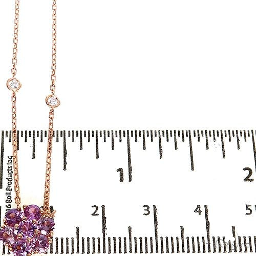 Purple Sapphire Diamond Flower Necklace 67410