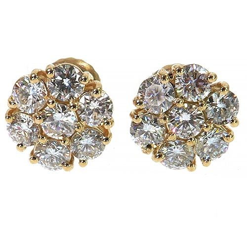 10 PT Diamond Flower Earrings (Lab)