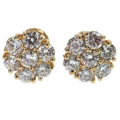 10 PT Diamond Flower Earrings (Lab)
