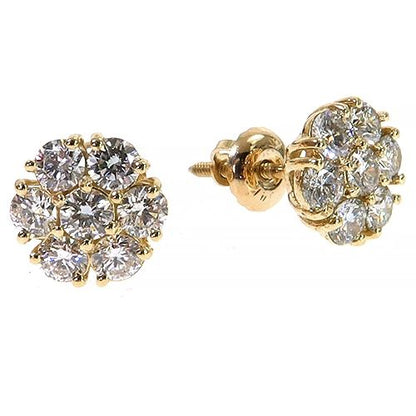 10 PT Diamond Flower Earrings (Lab)