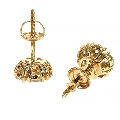 10 PT Diamond Flower Earrings (Lab)