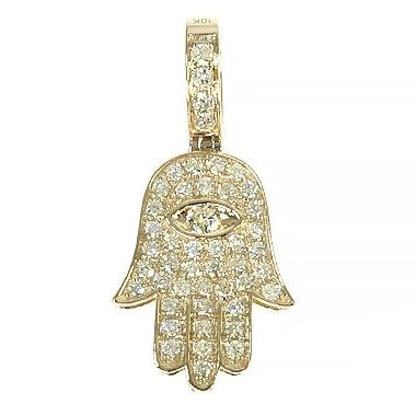 14K Gold Hamsa Diamond Pendant
