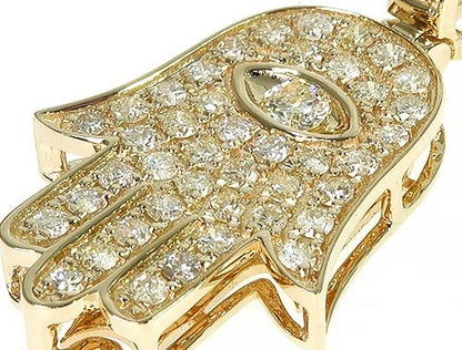 14K Gold Hamsa Diamond Pendant