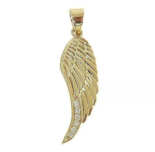 14K Gold Diamond Half Angel Wing