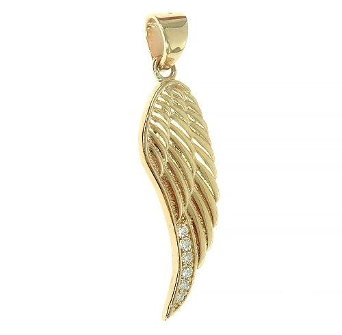 14K Gold Diamond Half Angel Wing