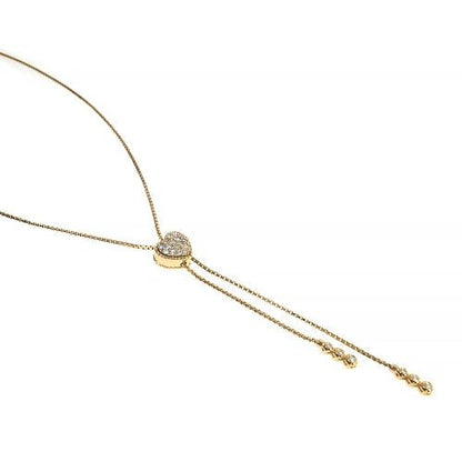 14K Heart Diamond Adjustable Choker Necklace 66544