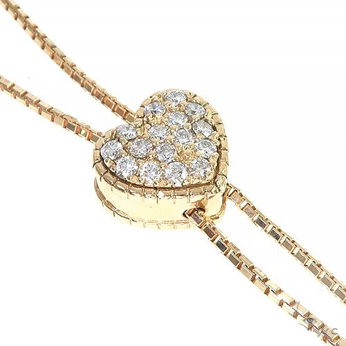 14K Heart Diamond Adjustable Choker Necklace 66544