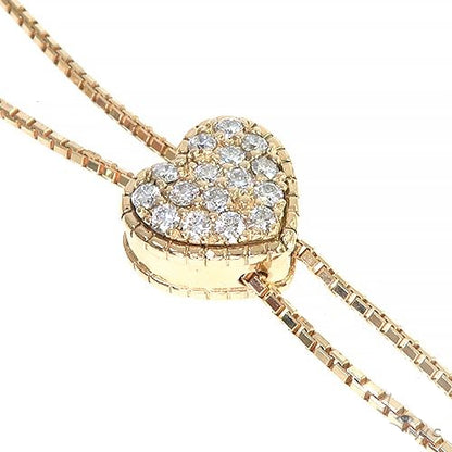 14K Heart Diamond Adjustable Choker Necklace 66544