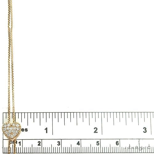 14K Heart Diamond Adjustable Choker Necklace 66544