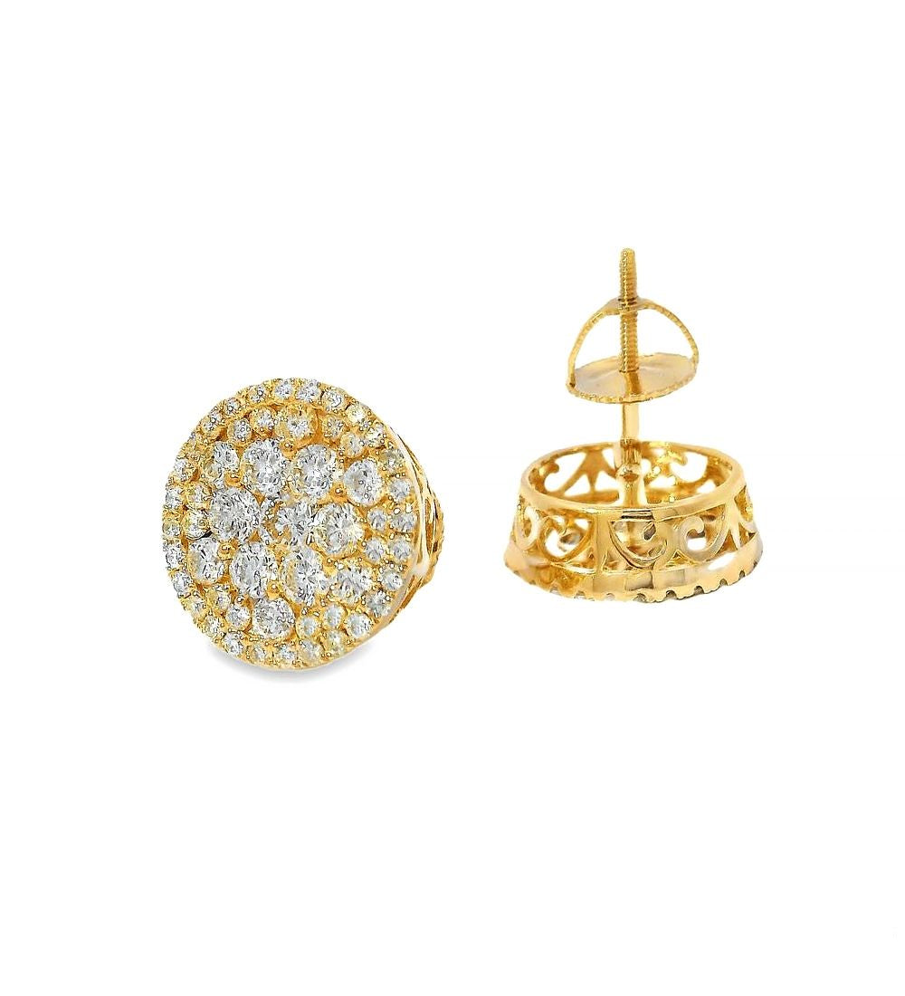 14K Gold Diamond Stud Earrings