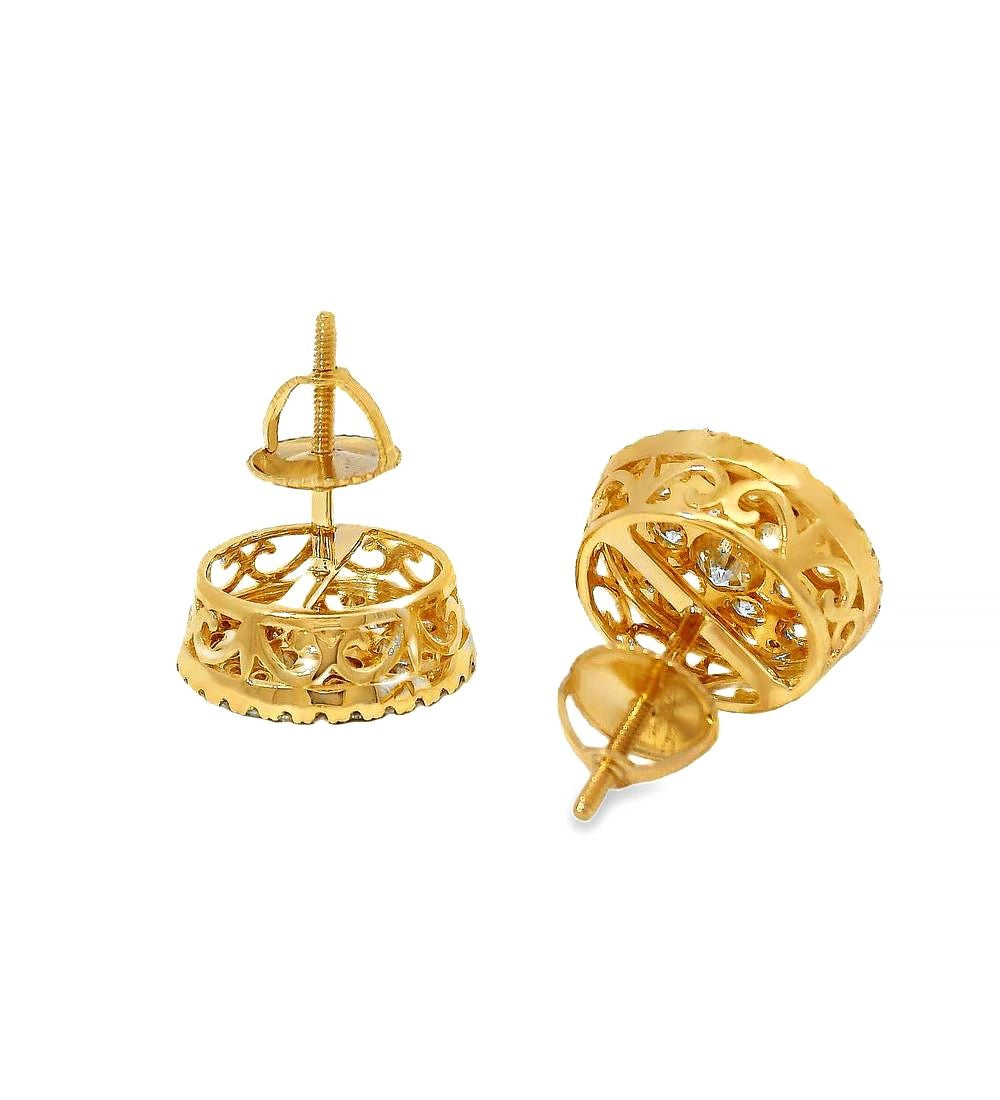 14K Gold Diamond Stud Earrings