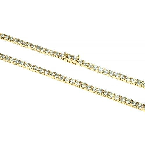 14K Gold Diamond Tennis Chain Necklace 22 Inches 3mm