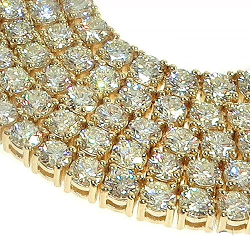 14K Gold Diamond Tennis Chain Necklace 22 Inches 3mm