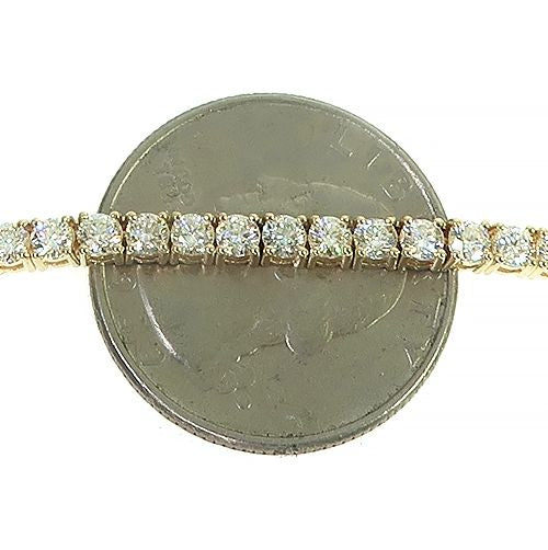 14K Gold Diamond Tennis Chain Necklace 22 Inches 3mm