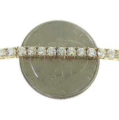 14K Gold Diamond Tennis Chain Necklace 22 Inches 3mm