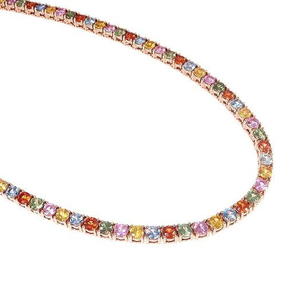 14K Gold Multi Colored Sapphire Tennis Chain