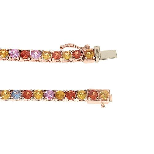 14K Gold Multi Colored Sapphire Tennis Chain