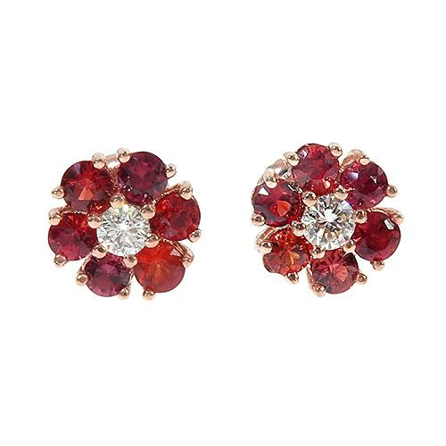Fireflower Sapphire Diamond Earrings Small