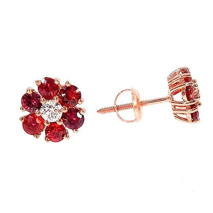 Fireflower Sapphire Diamond Earrings Small