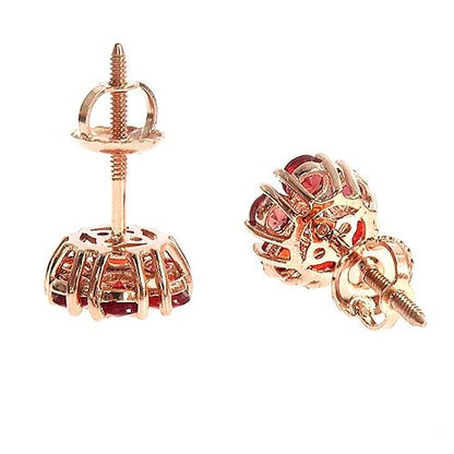 Fireflower Sapphire Diamond Earrings Small