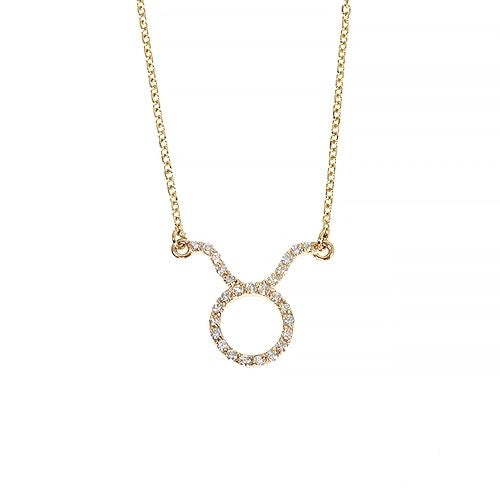 14K Gold Taurus Diamond Necklace 66714