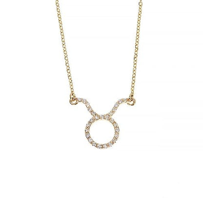 14K Gold Taurus Diamond Necklace 66714