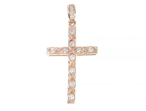 Fancy Oval Round Cut Diamond Cross