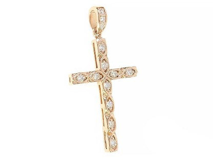 Fancy Oval Round Cut Diamond Cross