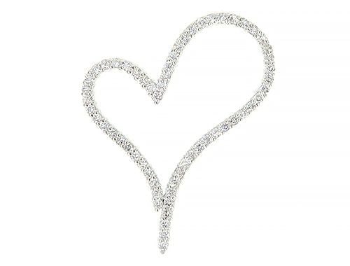 14K White Gold Diamond Heart Pendant