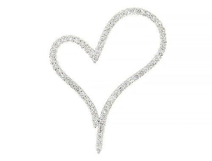 14K White Gold Diamond Heart Pendant