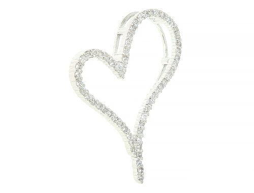 14K White Gold Diamond Heart Pendant