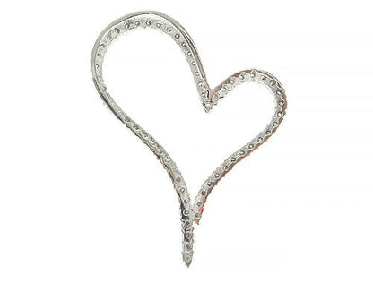 14K White Gold Diamond Heart Pendant