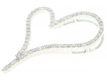 14K White Gold Diamond Heart Pendant