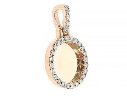 14K Yellow Gold Customizable Photo Pendant 0.50 Inch
