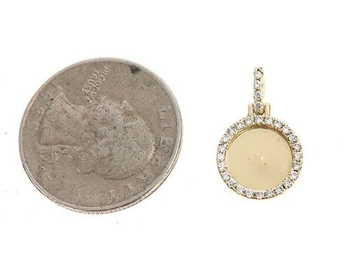 14K Yellow Gold Customizable Photo Pendant 0.50 Inch