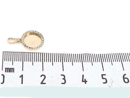 14K Yellow Gold Customizable Photo Pendant 0.50 Inch