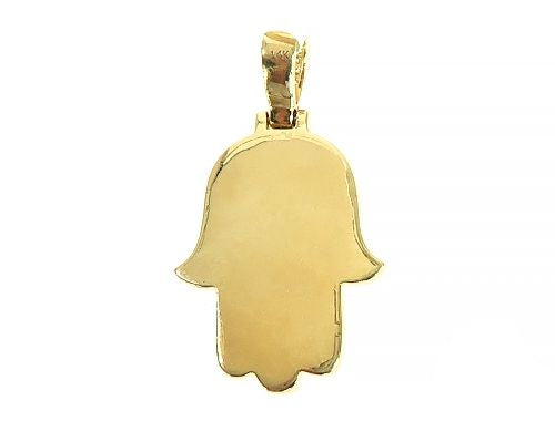 14K Gold Diamond Hamsa Pendant