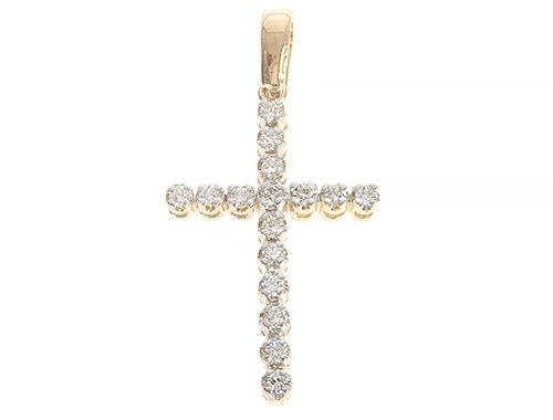 14K Gold Diamond Cross