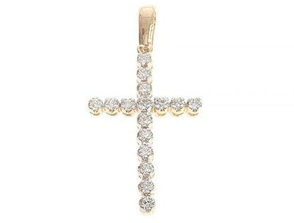 14K Gold Diamond Cross