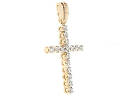 14K Gold Diamond Cross