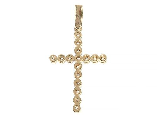 14K Gold Diamond Cross