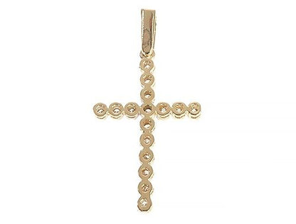 14K Gold Diamond Cross