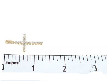 14K Gold Diamond Cross